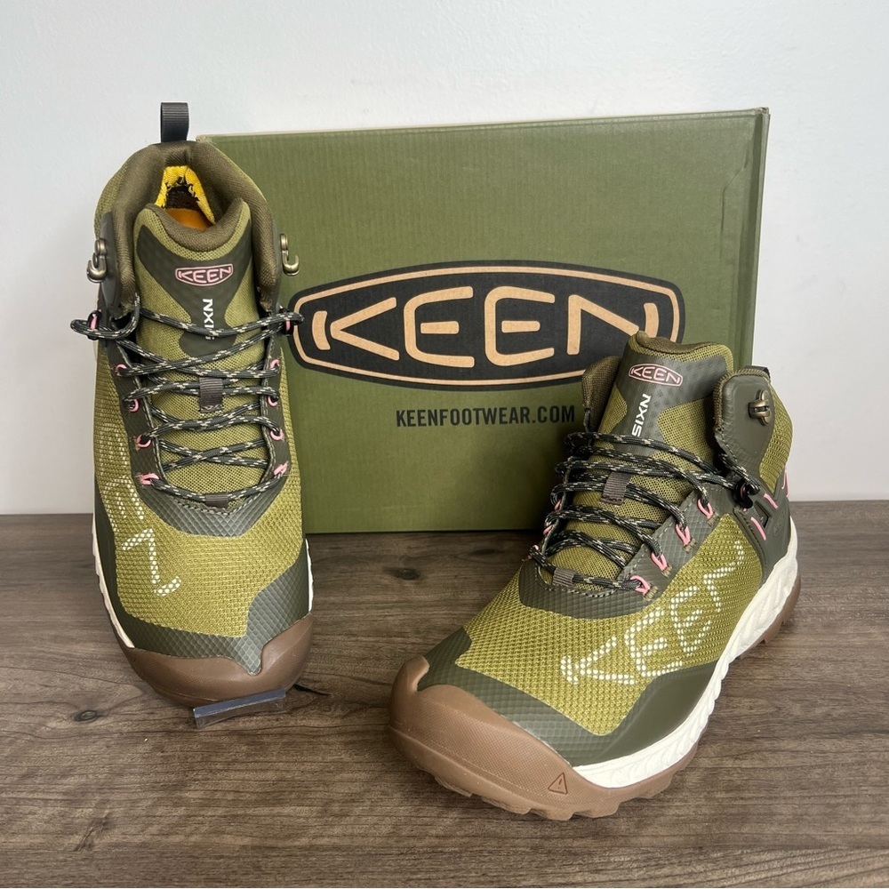 Keen NXIS EVO Mid Waterproof Women's Olive Drab Boot Size 10.5